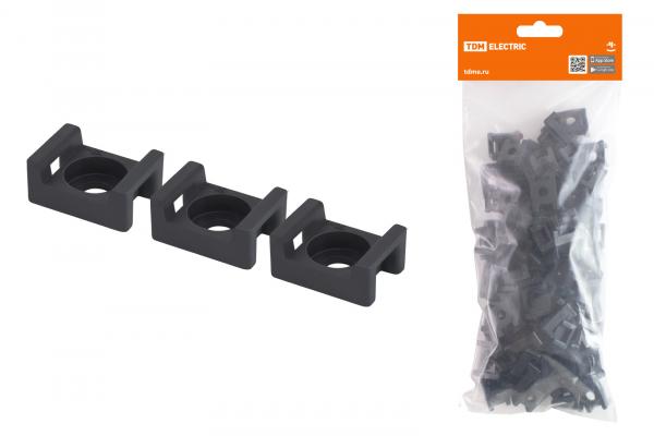 Площадка монтажная под винт 23х16 черная под хомуты (100шт) TDM