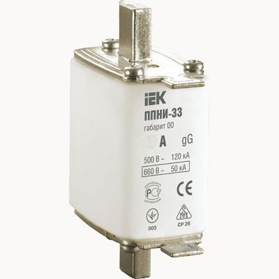 Плавкая вставка предохр. габ.   00  63А IEK ППНИ-33