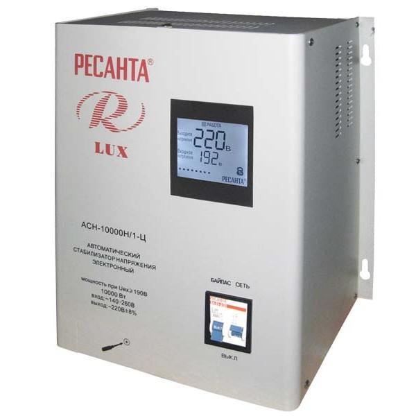 Стабилизатор однофазный цифровой, навесной АСН-10 000 Н/1-Ц Lux Ресанта