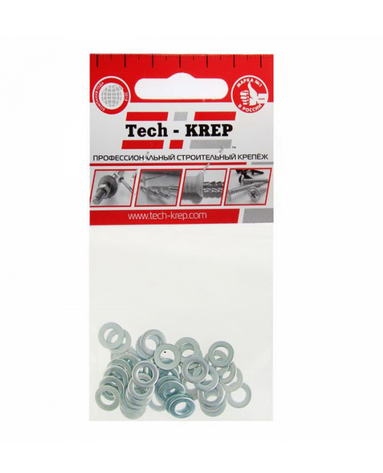 Шайба DIN125а плоская оцинкованная М5 (50 шт) - пакет Tech-Krep