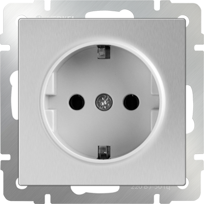 Werkel Серебряный Розетка Механизм с заземляющими контактами WL06-SKG-01-IP20